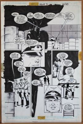 Howard Chaykin | Tavola originale per BLACK HAWK 3. Cm. 33 x 50. DC COMICS USA. Anno di esecuzione 1988. Pag. 24 | Art e Fumetto