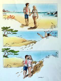 Claude Serre | « 69 sur la plage » grande planche Originale 1979 Rare signée Claude Serre (taille 30 x 40 cm) publiée album « VICE COMPRIS » | Serre