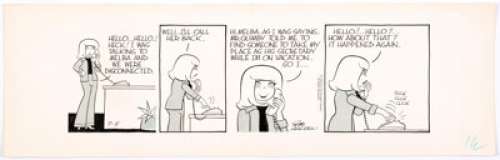 Pete Hansen Lolly Daily Comic Strip Original Art dated 7-5-75 (Chicago Tribune, 1975). Terrific eye appeal and -