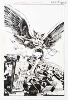Sal Velluto and Bob Almond JLA-Z #2 Page 7 Hawkwoman Illustration Original Art (DC, 2003). In the style of the - | Heritage
