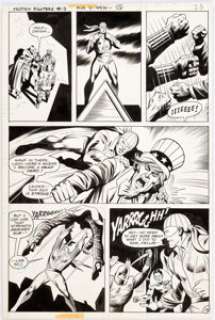 Dick Ayers and Jack Abel Freedom Fighters #13 Story Page 13 Original Art (DC, 1978). Firebrand takes on Uncle -