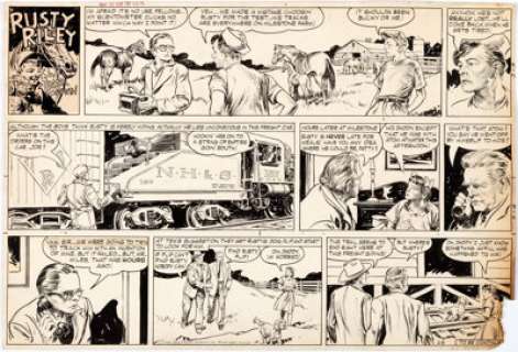 Frank Godwin Rusty Riley Sunday Comic Strip Original Art dated 2-8-59 (King Features Syndicate, 1959). Frank - | Heritage