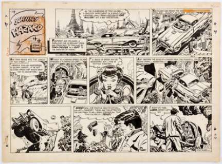 Frank Robbins Johnny Hazard Sunday Comic Strip Original Art dated 9-4-55 (King Features Syndicate, 1955). This - | Heritage