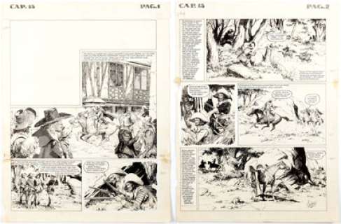 Arturo Castillo Film Fun Complete 2-Page Story "The Three Musketeers" Original Art (Amalgamated Press/Fleetway, c.... (Total: 2 Original Art) | Heritage