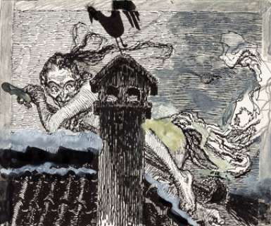 Heinrich Kley - Witch Sketch Original Art (undated)....