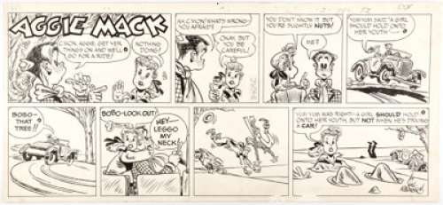 Hal Rasmusson Aggie Mack Sunday Comic Strip Original Art dated 12-28-52 (Chicago Tribune, 1952)....