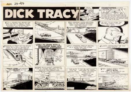 Chester Gould Dick Tracy Sunday Comic Strip Original Art dated 8-23-59 (The Chicago Tribune, 1959).... | Heritage