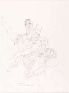 Bernie Wrightson - Batman vs. Joker and Two-Face Sketch Original Art (c. 2000s)....