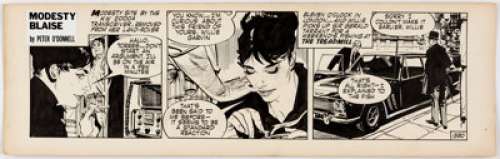 Jim Holdaway Modesty Blaise Daily Comic Strip #1380 Original Art (London Times Mirror, undated).... | Heritage