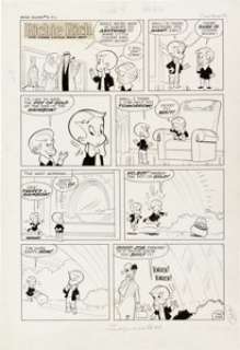 Ernie Colon and Jacqueline Roettcher Richie Rich #9 Complete 1-Page Story Original Art (Harvey, 1962).... | Heritage
