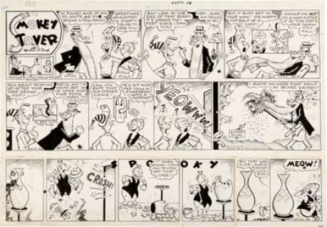  - Bill Holman Smokey Stover and Spooky Sunday Comic Strip Original Art dated 9-12-48 (News Syndicate Co....