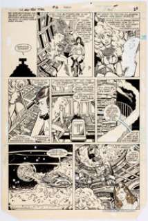  - George Pérez and Romeo Tanghal New Teen Titans #40 Story Page 17 Wonder Girl, Cyborg, and Starfire Original Art (D...