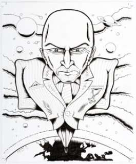  - Peter Bagge Full Bleed #3 "Grant Morrison: Master of the World" Interview Illustration Original Art (IDW, 2019)....