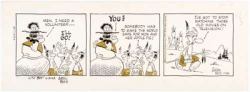  - Gordon Bess Redeye Daily Comic Strip Original Art dated 11-26-73 (King Features Syndicate, 1973). ...