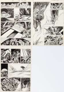 Tom Sutton Planet of the Apes Magazine #29 Story Pages Original Art Group of 3 (Marvel, 1977).... (Total: 3 Original Art) | Heritage