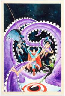 John K. Snyder III Overstreet Comic Book Companion 8th Edition Cover Painting Superman-Batman-Wonder Woman Origina... | Heritage