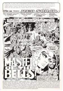 Frank Thorne Red Sonja #5 Splash Page 1 Original Art (Marvel, 1977).... | Heritage