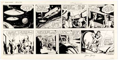 Dan Barry Flash Gordon Sunday Comic Strip Original Art dated 2-4-73 (King Features Syndicate, 1973). From Barry - | Heritage