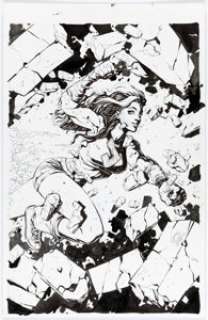 Ryan Stegman She-Hulk #1 Variant Cover Original Art (Marvel, 2014) She-hulk is smashing her way through the fourth - | Heritage