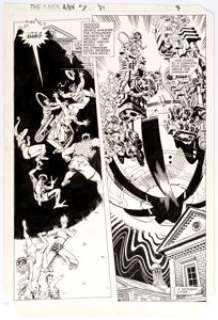 Michael Golden and Tom Mandrake X-Men Annual #7 Story Page 3 Original Art (Marvel, 1984) An ominous spaceship -