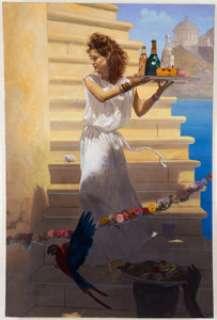 Carl Lundgren No Shirt, No Shoes, No Service Original Painting Original Art. A romantic and relaxing portrait by - | Heritage