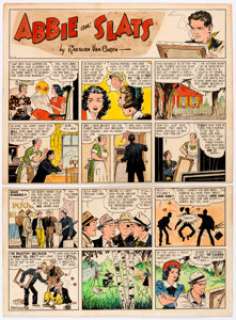 Raeburn Van Buren Abbie an‘ Slats Sunday Comic Strip Original Art dated 6-16-40 (United Feature Syndicate, 1940).  -