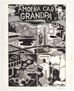 Michael Kupperman Tales Designed to Thrizzle #1 Complete 1-Page Story "Amoeba Car Grandpa" Original Art - | Heritage