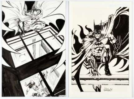 Trevor Von Eeden, Frank McLaughlin, and Hannibal King - Batman Specialty Illustrations Original Art Group of 3 -