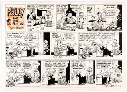 Cliff Sterrett Polly and Her Pals Sunday Comic Strip Original Art dated 3-16-52 (King Features Syndicate, 1952). ... | Heritage