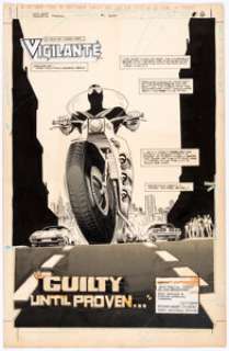 Denys Cowan, Rick Magyar, and Carlos Garzon Vigilante Annual #1 Splash Story Page 1 Original Art (DC, 1985). -