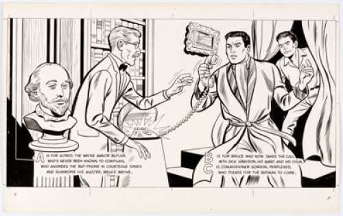 Batman And Robin: From Alfred To Zowie | Illustration Pages 4 and 5 Original Art (Western Publishing/Golden Press, 1966). | Heritage