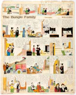 H. J. Tuthill - The Bungle Family Hand-Colored Sunday Comic Strip Original Art dated 2-20-27 (McNaught Syndicate, 1927).