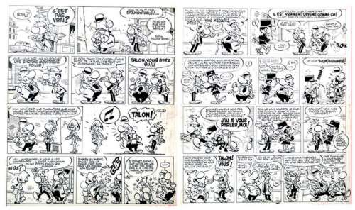 Greg | Double planche Achille Talon 1ère apparition du Papa d’Achille Talon | Kahn et Associés