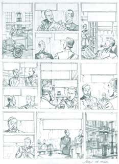 Jacobs - Johan de Moor - BLAKE ET MORTIMER Essai crayonné de planche originale,