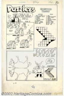 Unknown Artist - Peter Pig "Puzzlers" Page (Standard, undated). Some pasteups are missing. 14.5" x - | Heritage