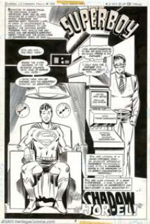 Joe Staton - Original Art Splash Page for Superman Family #196 (DC, 1979). A very cool Superboy page from Superman - | Heritage