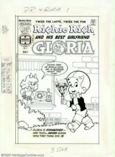 Warren Kremer - Original Cover Art for Richie Rich and His Best Girlfriend Gloria #1 (Harvey, 1970s). Richie’s - | Heritage
