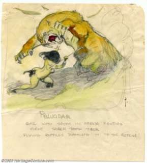 Frank Frazetta - Original Preliminary Sketch, "Pellucidar" (undated). A stunning color prelim for - | Heritage