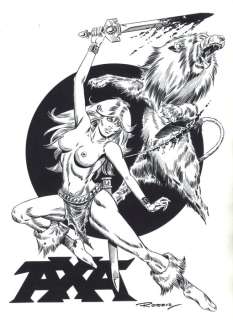 Romero, Enrique Badia | Original Drawing  - Axa fighting Lion  - Axa Comic Book | Catawiki