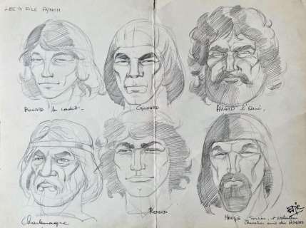 Eric. Dessin original illustrant les portraits des… | Dagoty