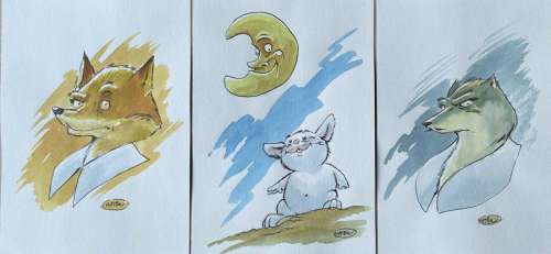 Masbou. Ensemble de 3 dessins originaux illustrant… | Dagoty