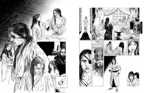 FedericoÂ FERNIANI - Double planche originale 32-33 du tome 3 de LA VOIE DU SABRE - L‘incendie de l‘esprit -