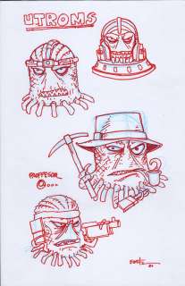 Kevin Eastman | Neca Utroms – Original Art Layouts/Roughs For Mirage Studios Inspired Collectibles Line | Kevin Eastman