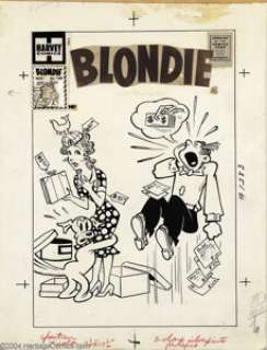 Paul Fung, Jr. (attributed) - Original Cover Art for Blondie #108 (Harvey, 1957). Temperatures rise as Dagwood - | Heritage