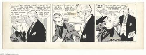Alex Raymond - Rip Kirby Daily Comic Strip Original Art, dated 11-1-50 (King Features Syndicate, 1950). Creepy Mr. - | Heritage