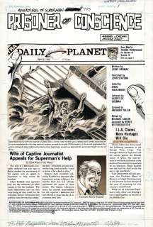 Doug Hazlewood, John Statema | Superman #443 P 1 Splash (Superman Lifts Tank on Daily Planet Front Page!) 1988 | Romitaman