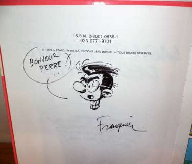 Franquin, André | Dédicace de Prunelle dans Gaston Tome 13  - C  - Rééd  - (1986) | Catawiki