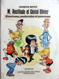 Devos, Jacques | Page de garde  - M Rectitude et Génial Olivier  - Electrons, molécules et pensums | Catawiki