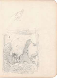 Frank Frazetta - Frank Frazetta Lord of the Rings Portfolio Plate #5 Preliminary Pinup (Historic Eowyn & Witch-King Battle of Pelennor Fields!) 1975)