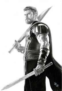 Diego Septiembre | Original Charcoal And Graphite Drawing  - THOR: RAGNAROK | Catawiki